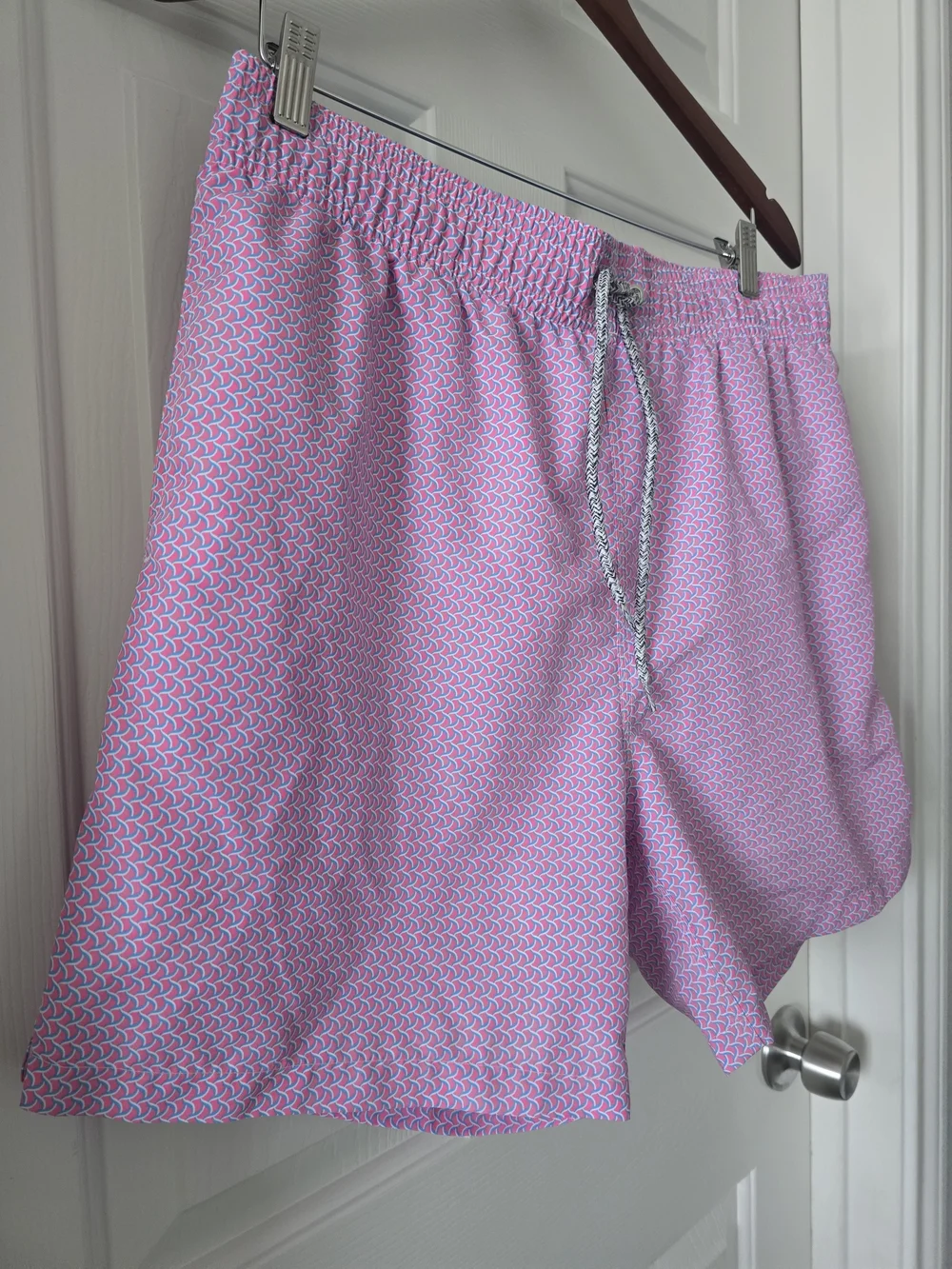 Michael’s Men’s Pink Geometric Swim Trunks XL Preppy Beach Shorts